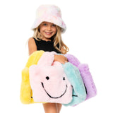 Faux Fur Fuzzy Happy Face Purse