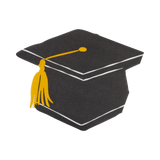 Foil Black/White Grad Hat Shaped Cocktail Napkin Set (18ct)