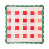 Plaid Scalloped Edge Plate