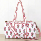Pink Lily Quilted Duffel Bag