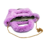 Faux Fur Fuzzy Happy Face Purse