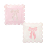 Large Pink Bows Paper Plate Set