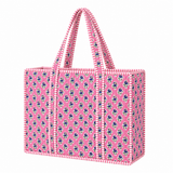 Pink Floral Quilted Bag Print