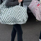 Hydrangea Quilted Duffel Bag-Pink
