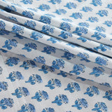 Apatite Blue Hand Block Printed Cotton tablecloth 60x60