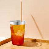 12 oz. Clear w/ Metallic Silver Rim Round Tumblers - 20 pcs