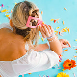 Square Flat Hair Clip | Medium | Calming Coral