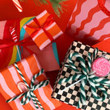 Tangy Red Fussy Stripe Tissue Paper