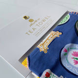 Cotton Tea Towel with Embroidered Detail | Dinner Plates
