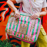 Quilted Weekender Duffle Bag | Lucky Vibes Pink