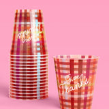 Give Thanks Plaid Cups