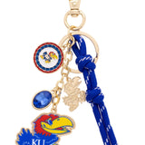 Kansas Jayhawks Cluster Bag Charm in Blue