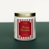 Merry Christmas - Holiday Christmas Candle - 9oz Clear