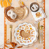 Gingham Happy Thanksgiving Paper Plates