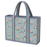 Light Blue Floral Quilted Bag Print