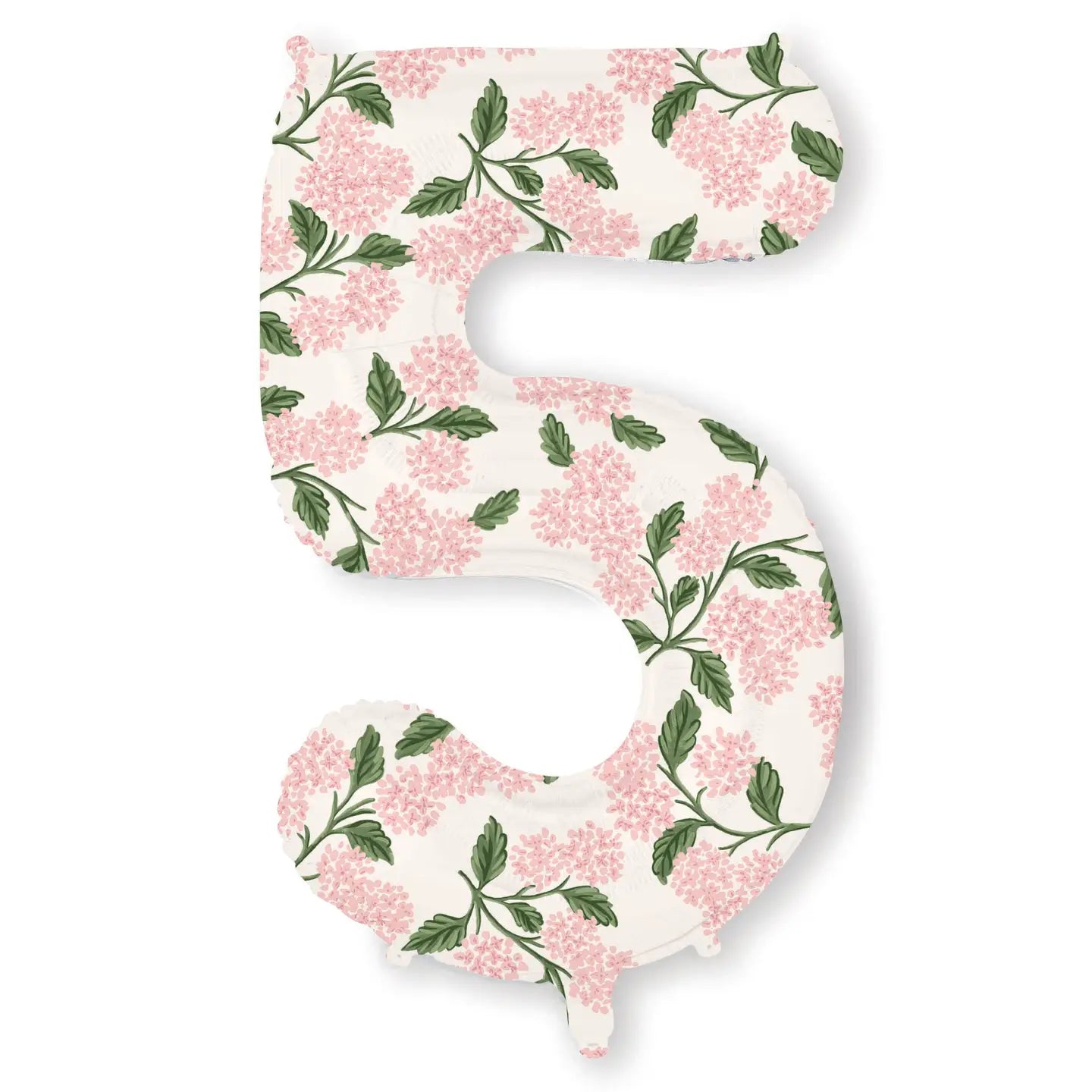 Pink Hydrangea Numbered Foil Balloon