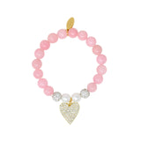 Fancy Pink Hearts Bracelet