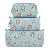 Light Blue Floral Quilted Bag Print