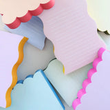 Scalloped Shaped Notepad | Aqua + Blue Edge