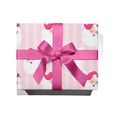 Christmas Pink Retro Santa Wrapping Paper - Single Sheet