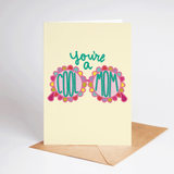A Cool Mom Flower Sunglasses Mother's Day Greeting Card