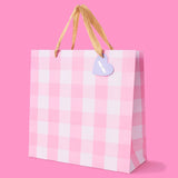 Light Pink Gingham Gift Bag