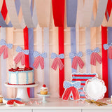 Blue & Red Striped Paper Plate - 9"