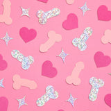 Penis Confetti - 200 pc pink + holographic confetti, Bachelorette Party