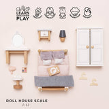 Wooden Dolls House Bedroom