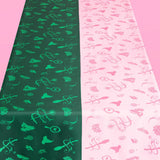 Emerald City Tablecloth - washable tablecloth, pink green witch