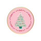 PINK CHRISTMAS TREE DESSERT PLATES