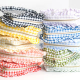 Gingham Ruffle Frilly Makeup Bag