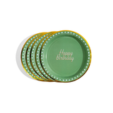 Blue & Green Birthday Cake Plates