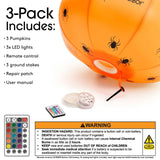 Light Up Inflatable Halloween Pumpkin Decorations - 3 Pack