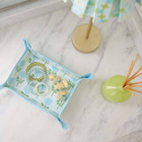 Marigold Ticking Stripe Blue Snap Tray
