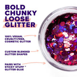 Macro Body Glitter | Fuchsia-Zinnia | Chunky Body Glitter