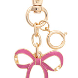 Tied Bow Enamel Bag Charm in Pink