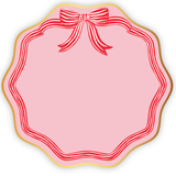 ELEGANT PINK PEPPERMINT BOW DINNER PLATES