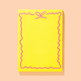 Large Notepad w/ Magnet - Yellow w/ Pink Bow - 100 Sheets