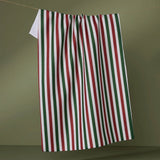 Ribbon Green Red Tea Towel