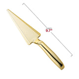 Shiny Gold Disposable Plastic Cake Cutters/Lifters - 5 pcs