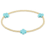Signature Cross Gold Pattern Bracelet 2mm