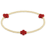Signature Cross Gold Pattern Bracelet 2mm