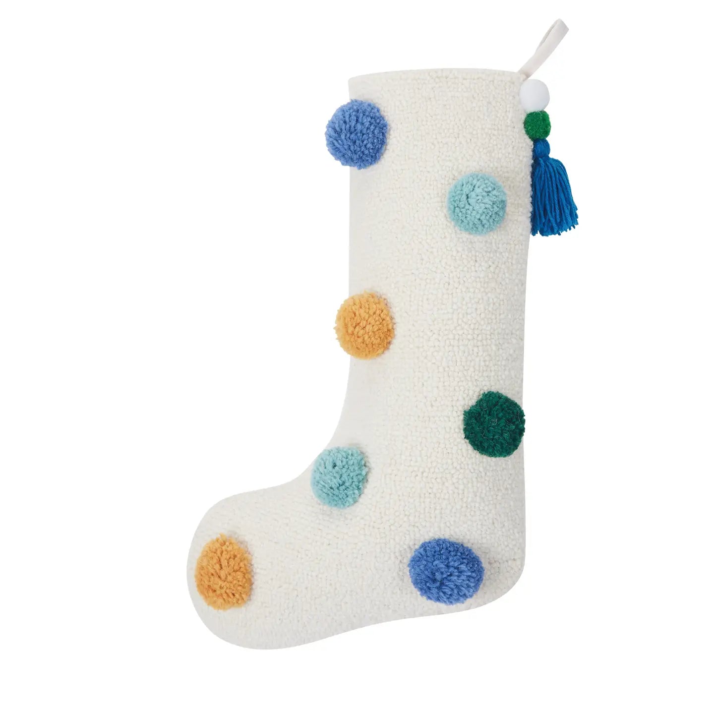 Colorful Pom Pom Hook Stocking