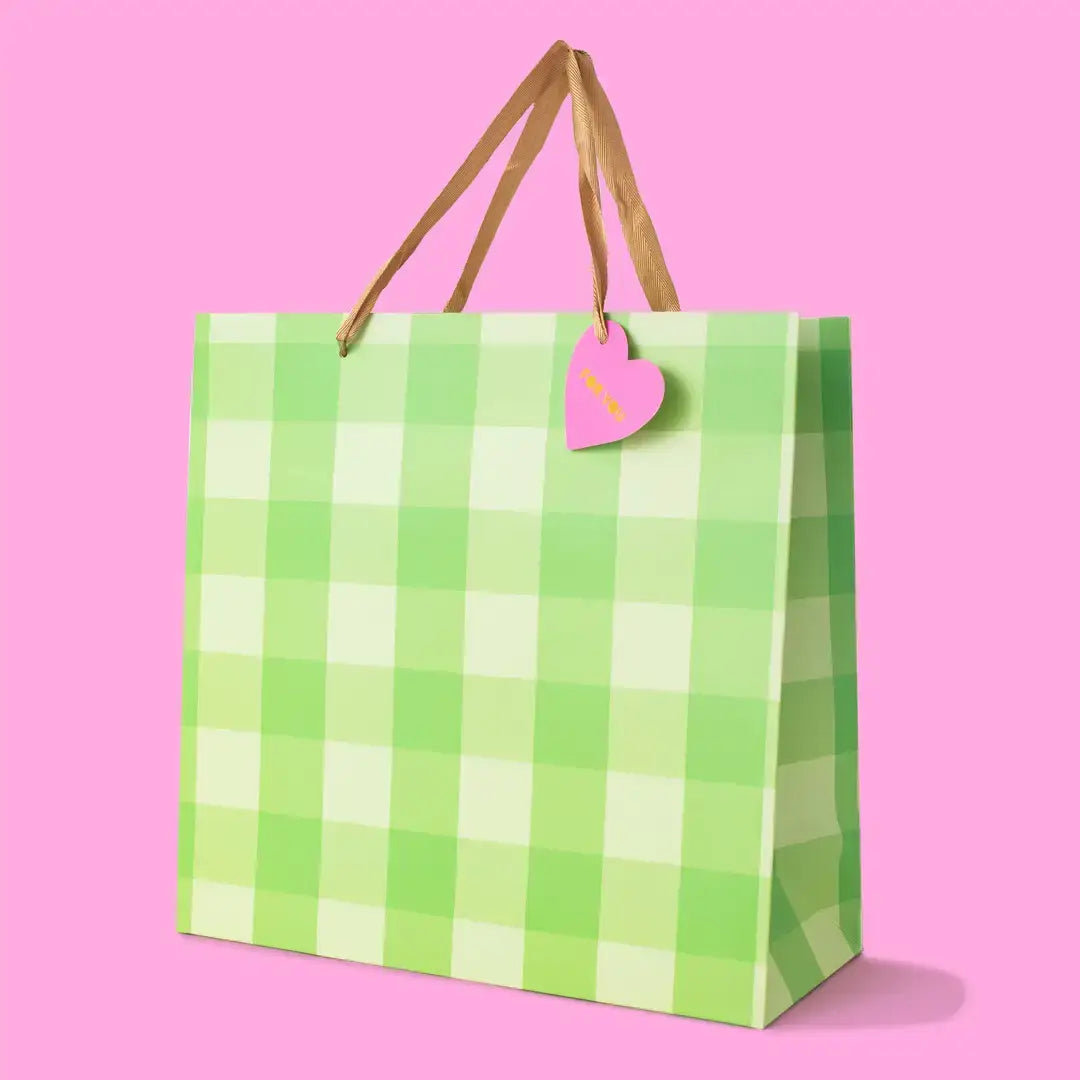 Gift Bags - Green Gingham
