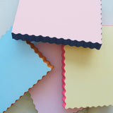 Mini Wave Shaped Notepad | Peach + Indigo Edge