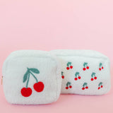 Cherry Teddy Cosmetic Zipper Bag - Small
