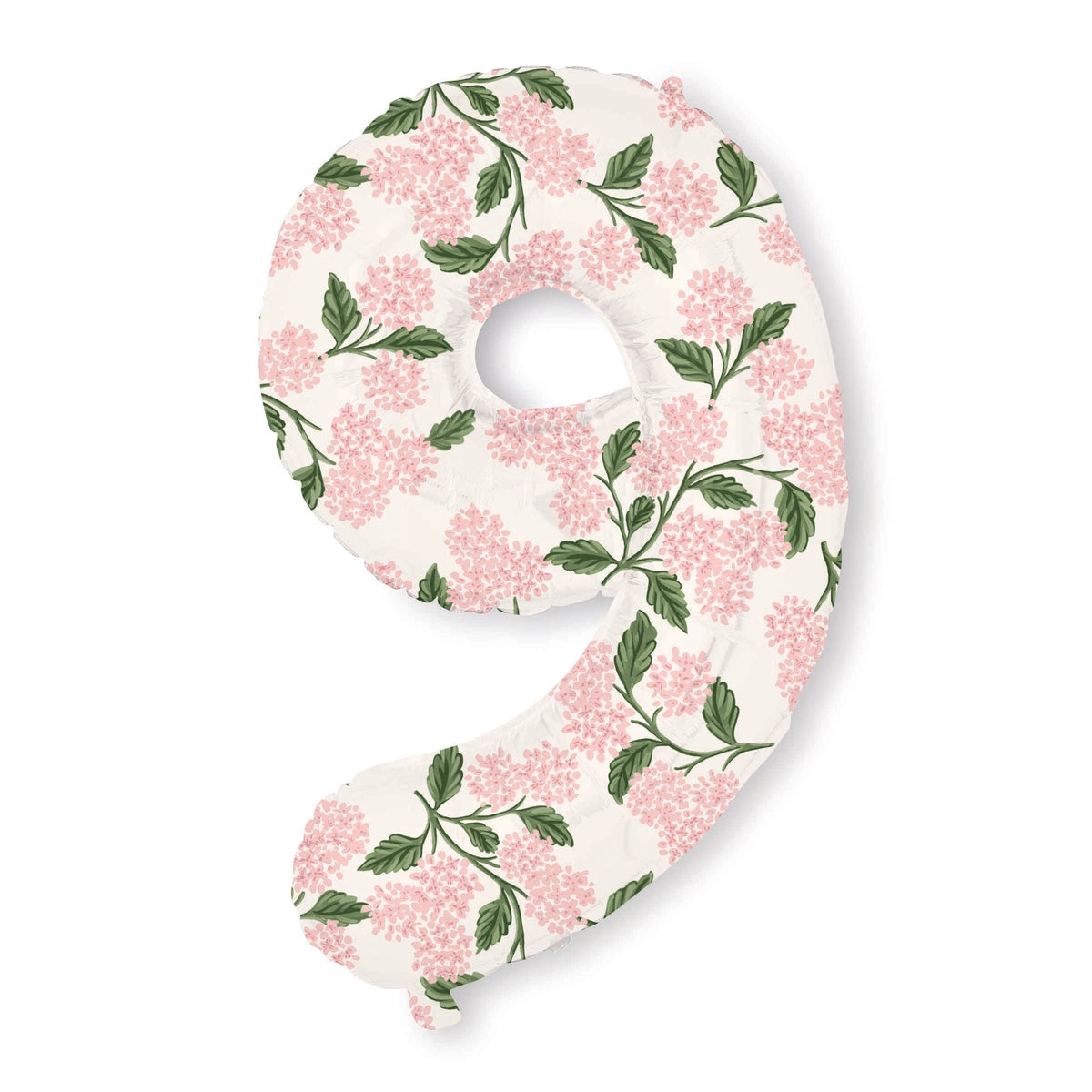 Pink Hydrangea Numbered Foil Balloon