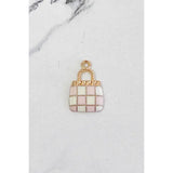 Pink & White Check Purse Charm