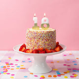 White & Gold Milestone Candles Set | Cake Candles |